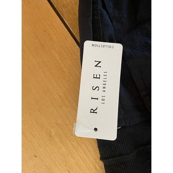 NWT! Risen L.A. womens black drawstring jogger pants. Medium. Linen Blend. - Picture 2 of 8